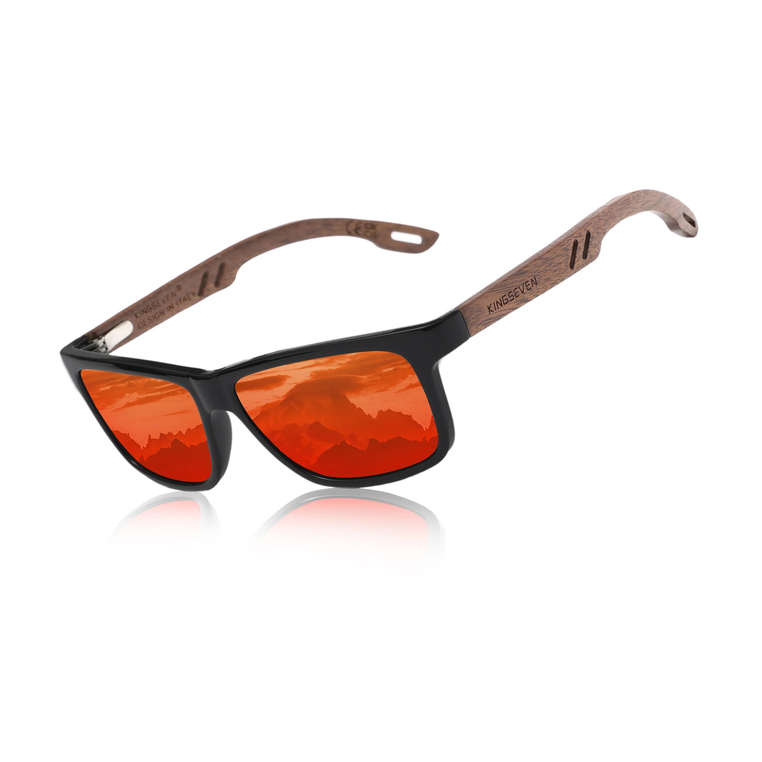 Kingseven sunglasses for men polarized walnut glasses retro man eyeglasses uva&b protection sun shades oculos gafas de