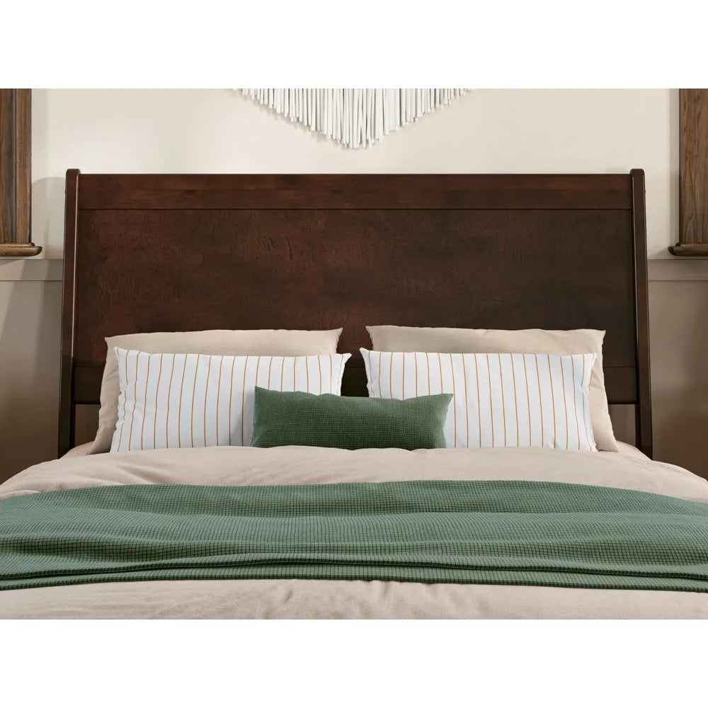 Casanova full solid wood panel headboard walnut