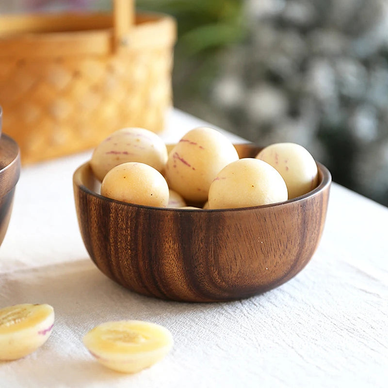 Acacia wooden bowl japanese style tableware household and basin fruit plate salad whole soup