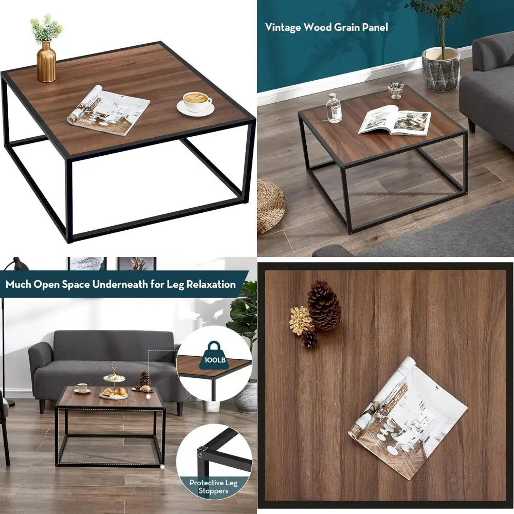 rustic-wood-mid-century-modern-coffee-table-for-small-spaces-simple-square-low-center