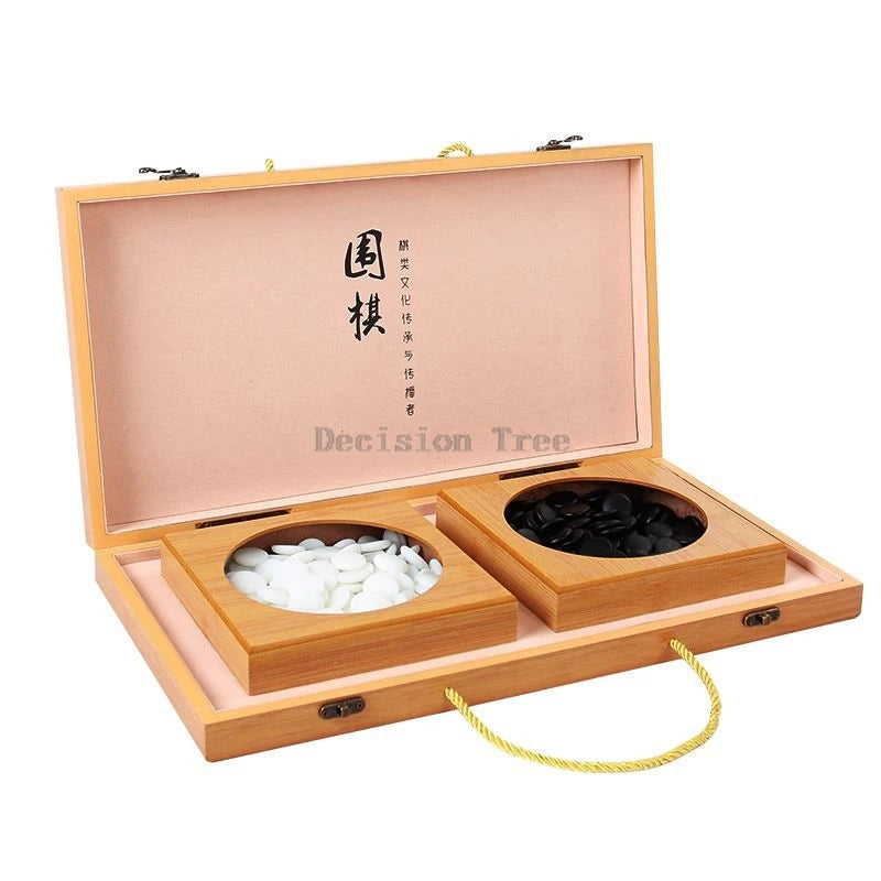 2024 15way 19 way go game gobang children beginners set pieces chess board wooden chessboard - go