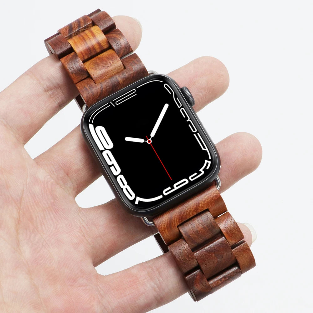 Wooden band for apple watch ultra 49mm se 44 40mm 38 42mm correa wood luxury bracelet iwatch series 8 7 6 5 4 41 45mm