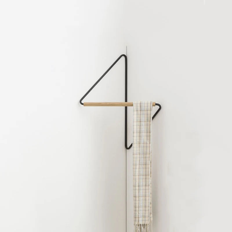 Nordic wood wall hanger clothes rack corner hat decoration organizer portable storage furniture