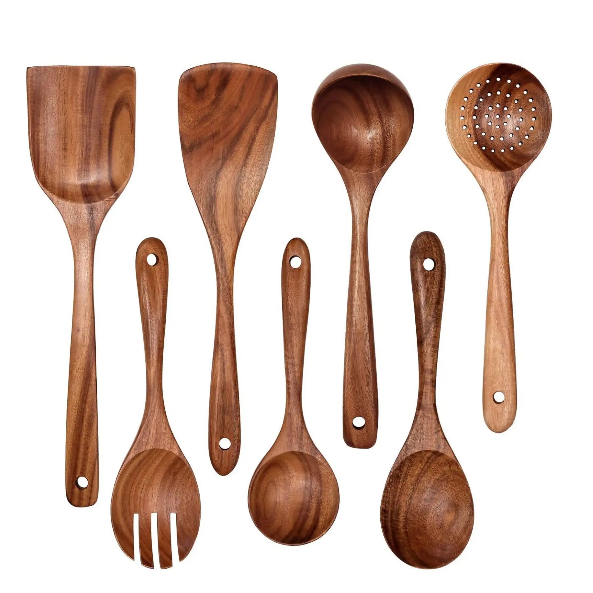 Wooden kitchen utensil set spatula salad spoon stirring soup scoop tools for cooking utensils - 7pcs