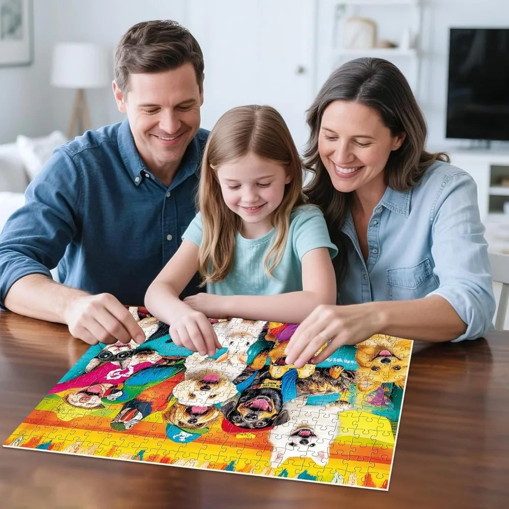 Adult funny dog cat bunny jigsaw puzzle 1000/500/300/120 pieces stress relief entertainment toys animal puzzles