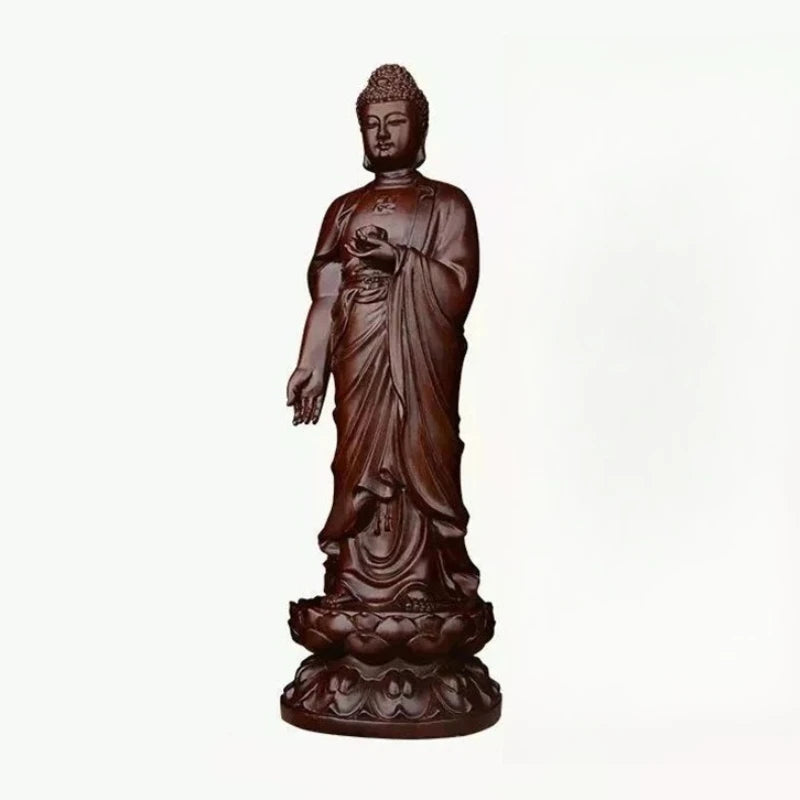 High 13/17/27cm wood carving the buddha figurine amitabha statue sculpture home decoration wooden craft art ornament