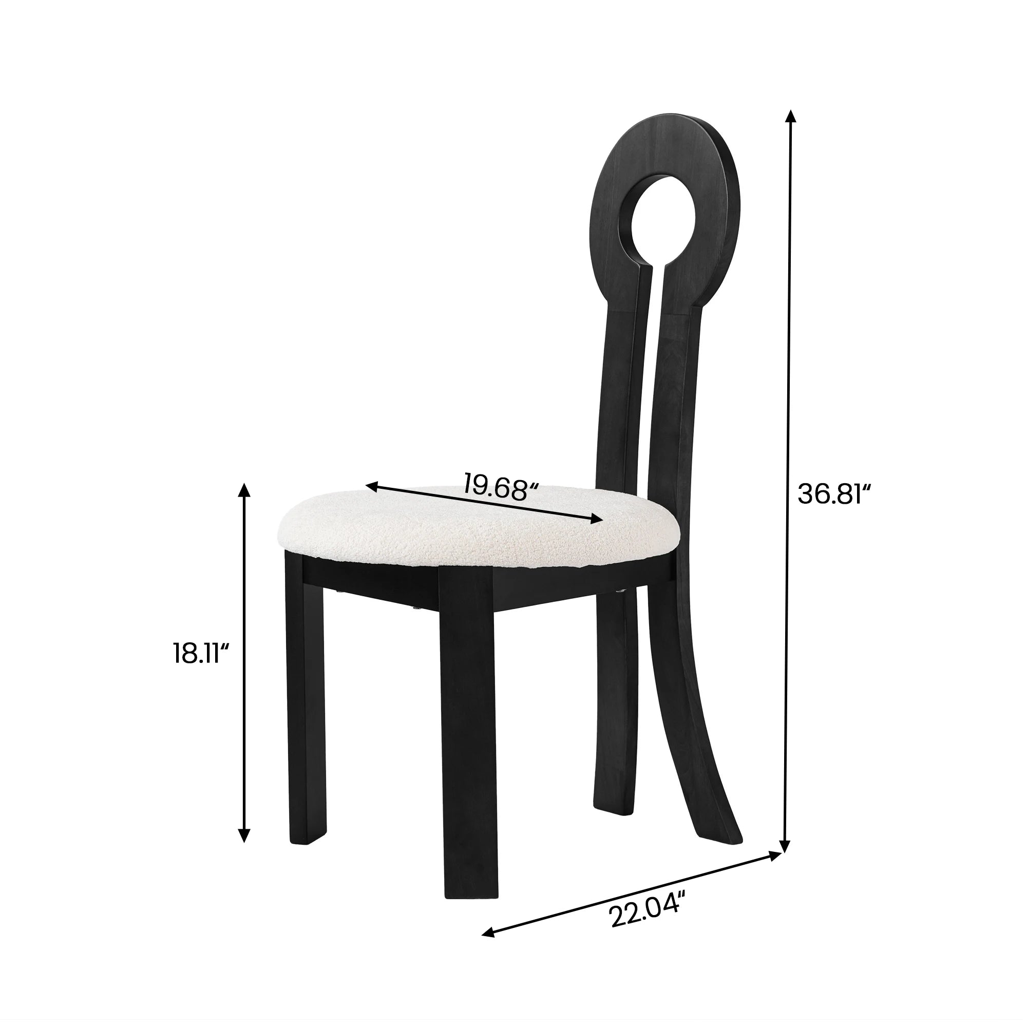 Sdorens wooden dining chairs set of 2 modern round room chair comfy fabric upholstered kitchen for vanity bar