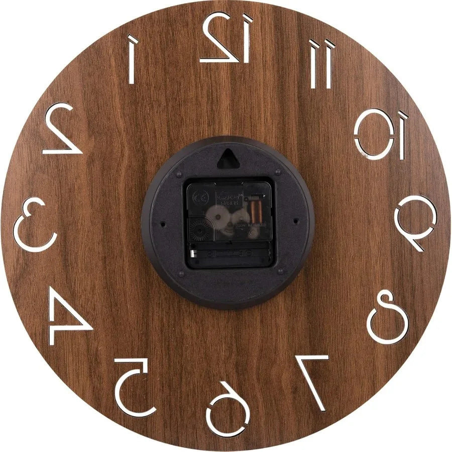 12 inch wooden wall clock cutout numbers design rtic country style clocks silent nonticking decor for home living room