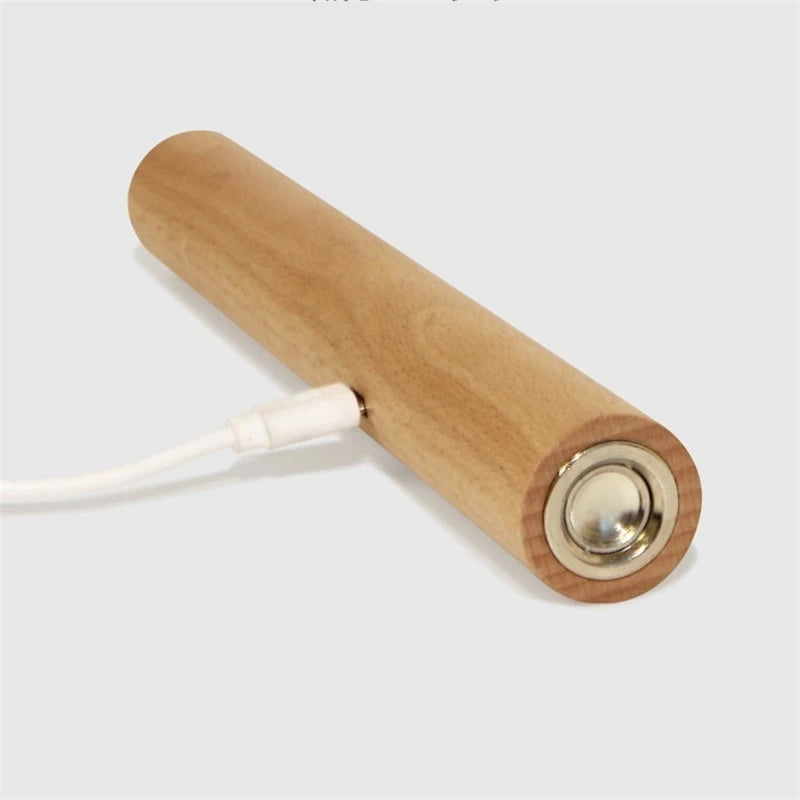 Magnetic wooden rotatable wall lamps 360 degree light for home usb charging touch dimming bedroom led bedside ambient