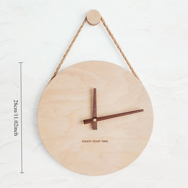 Wooden sling creative wall clock nordic japanese hot-selling home living room decoration
