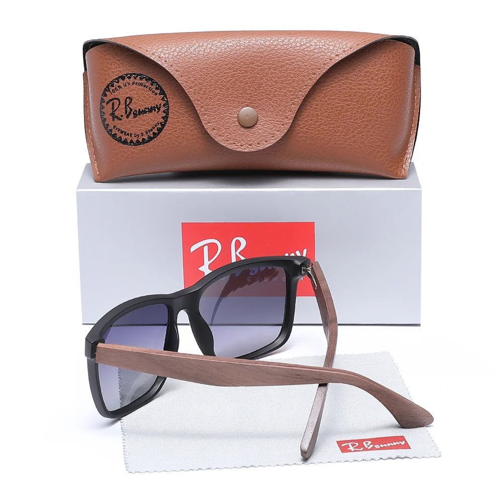 Rbsunny wood sun glasses man natural walnut sunglasses women eyeglasses polarizing uv protection eyewear