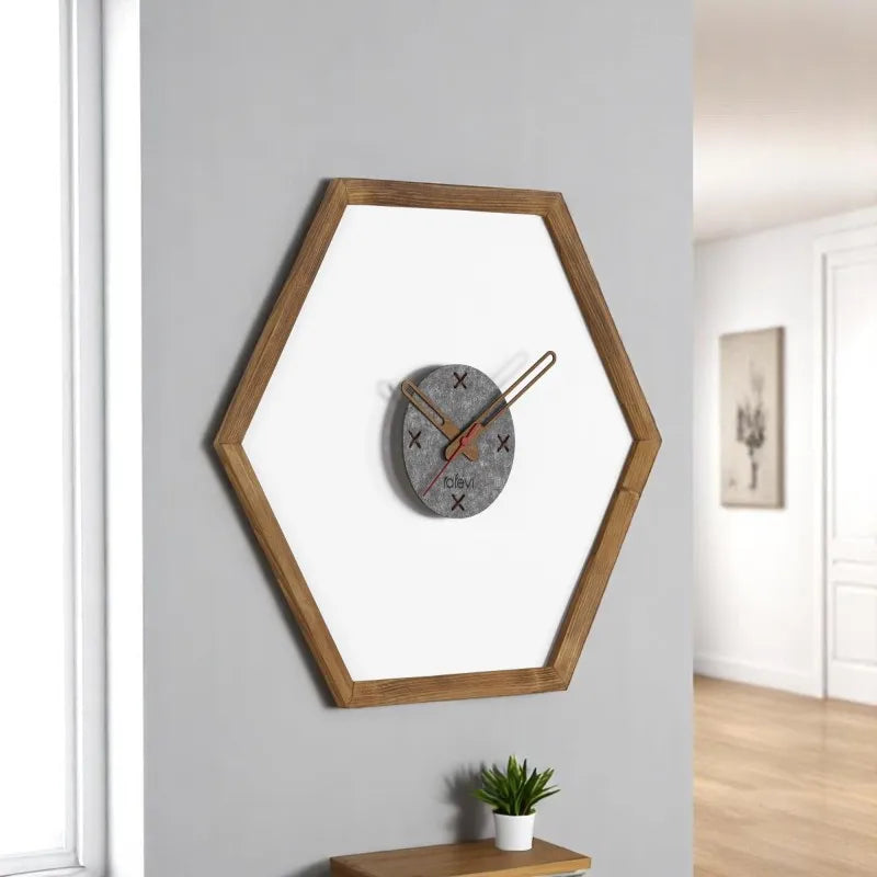 Tuva wall clock wooden frame brown - united states