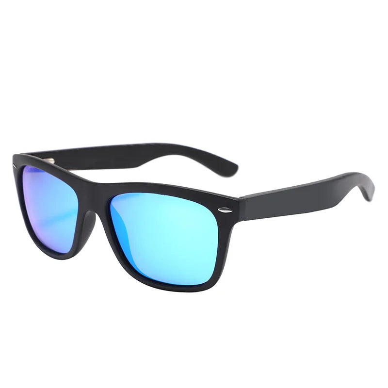 Shinycoco luxury brand cross border large framed bamboo and wood sunglasses for uv protection when traveling - blue