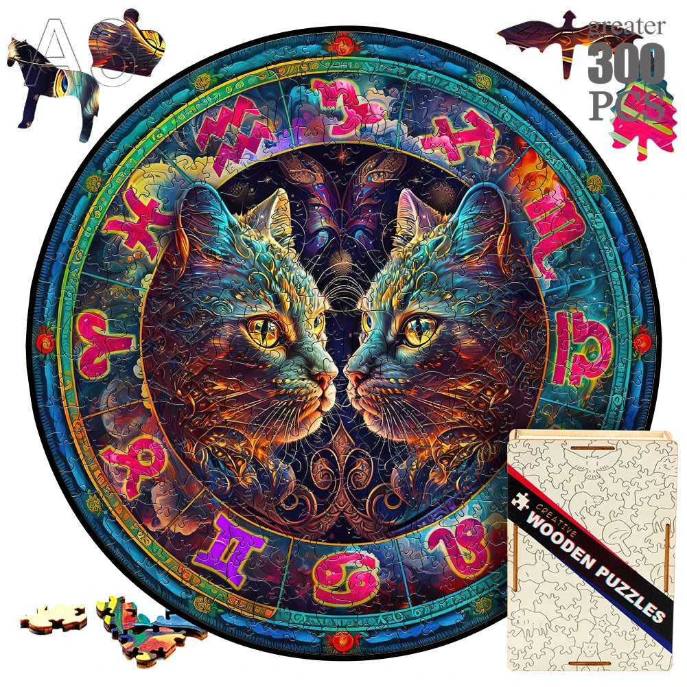 Animal wood puzzle cat fox peacock montessori toys for innovative jigsaw children diy crafts novel products