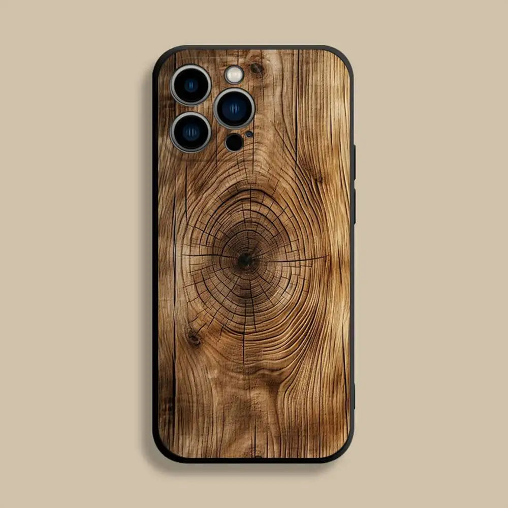 Natural wood phone case for iphone 17,16,15,14,13,12,pro,max,plus,e,se4,air,mini black soft cover - z5 / iphone12mini