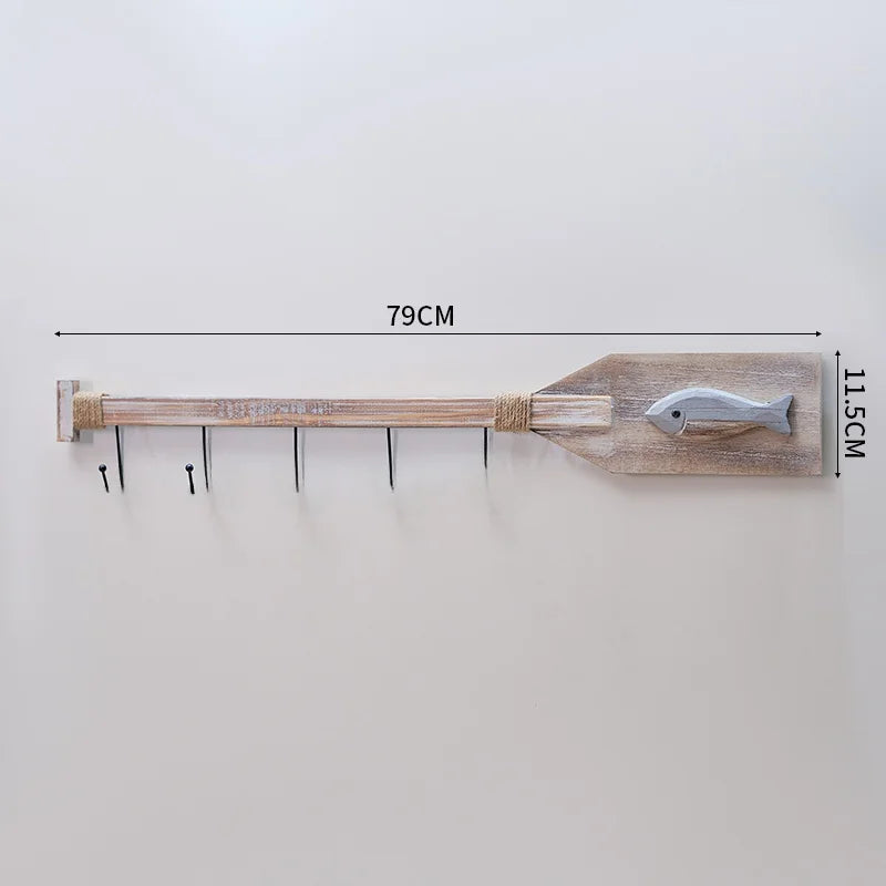 Mediterranean sle decorative boat paddle wall hanging bar vintage wood oar piece window display decor kitchen elf