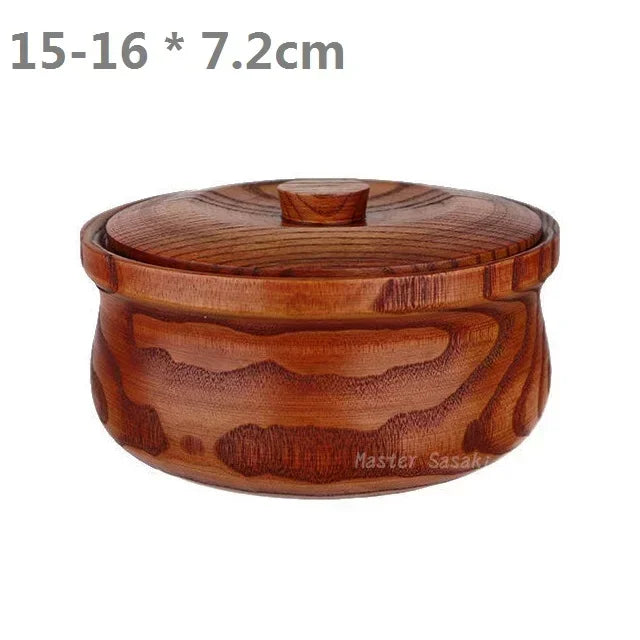 Wooden salad bowl 15-23x7.2-7.5cm wooden fruit friendly and perfect for vegetables single - 15-16 x 7.2cm
