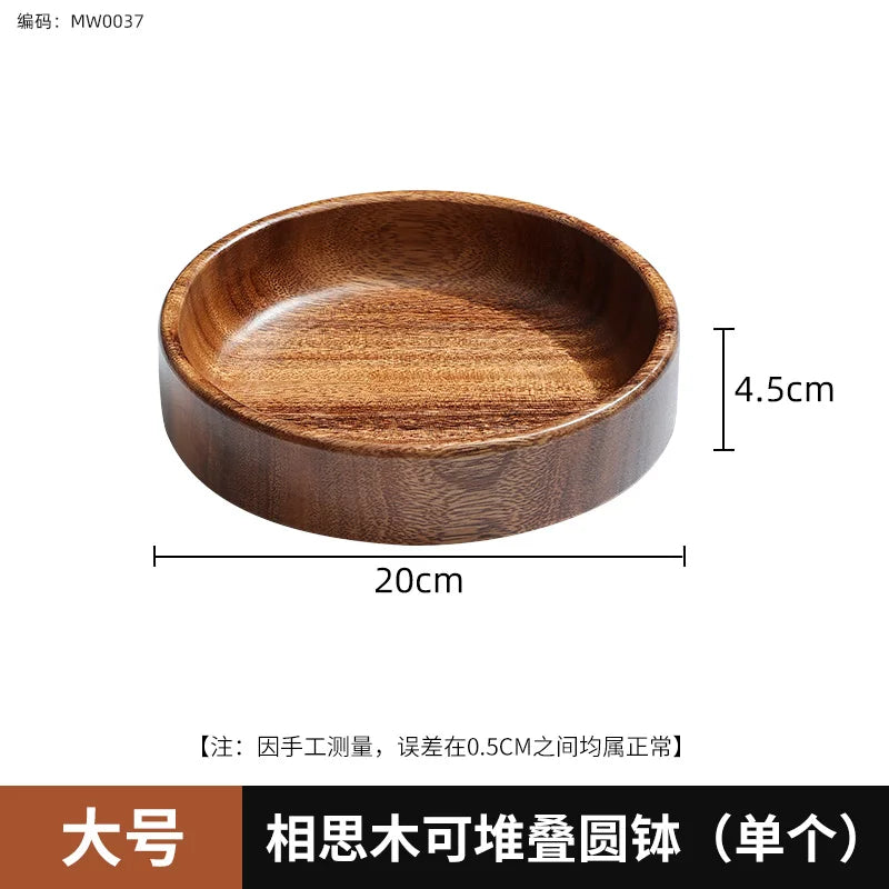 Solid wood tray acacia premium kung fu tea small fruit snacks nuts dessert plate desktop storage tableware - b