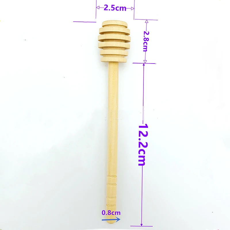 Honey stir bar mixing handle jar spoon wooden long stick kitchen tools party wedding decoration 5/25/50/100pcs - 15cm