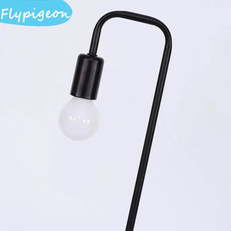 Nordic e27 led wooden desk lamps vintage black white iron table lights rod countryside style bedside reading lighting