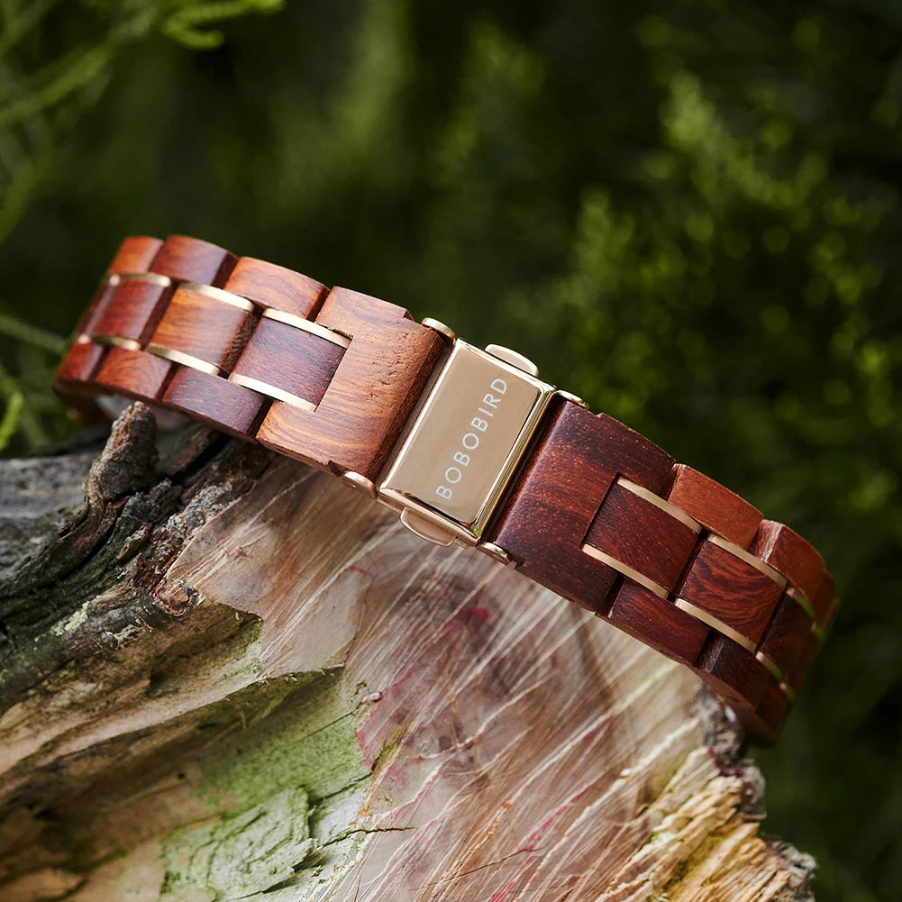 Bobo bird women’s wooden watch zebrawood walnut red sandalwood minimalist design handmade gift with box dropshipping