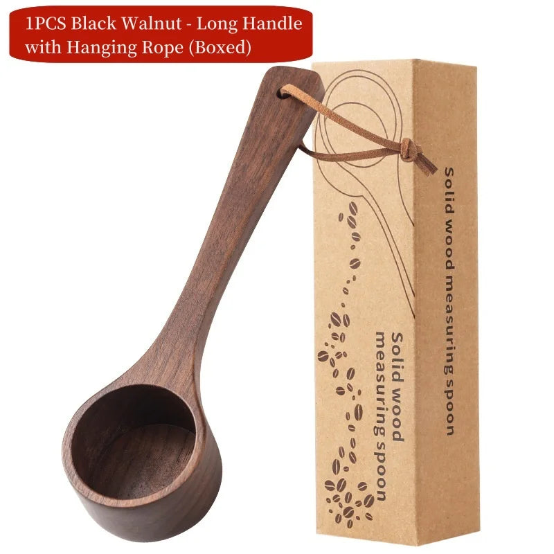 Black walnut coffee measuring spoon,solid wood spoon,several spoons,coffee milk powder quantitative spoon,gram spoon