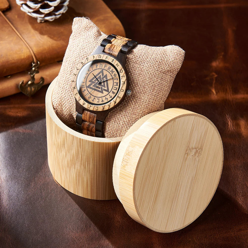Bobo bird viking men’s watch wooden wristwatch male timepieces customize gift for men with wood box