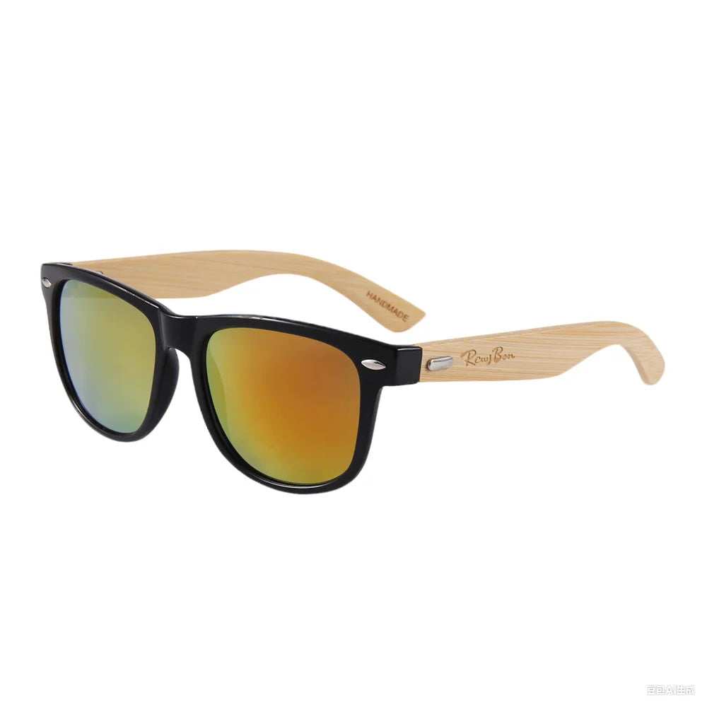 High quality fashion wooden sunglasses for men retro glasses women sunscreen rice nail 2140