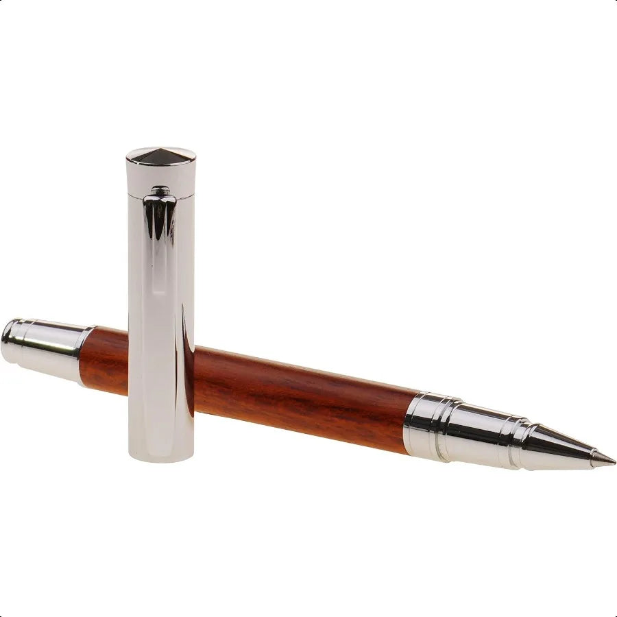 Classic rosewood rollerball pen set fine wooden with german schneider refill luxury writing tool for men women