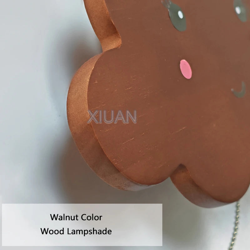 Retro butterfly wall lamps with pull cord switch cloud balloon moon wooden sconces battery charge wireless light