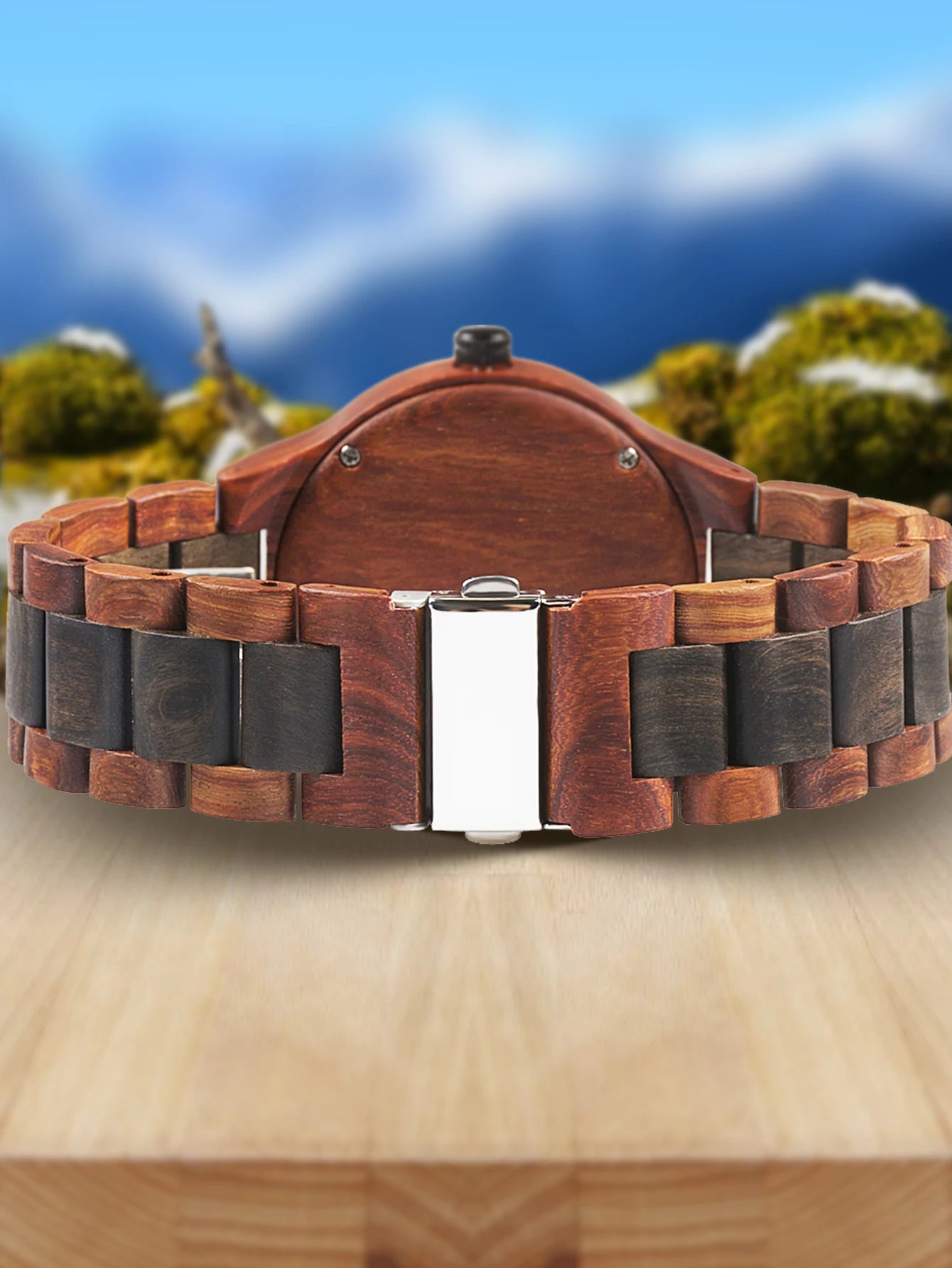 Wood watches for men analog quartz date retro handcraft lightweight wooden wristwatch