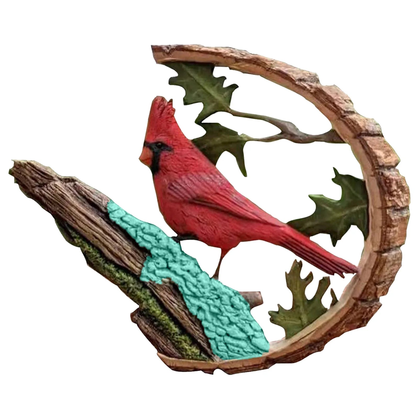 Delicate red bird wood carving ornament appearance festive season for valentines birthday anniversary gifts - decorative