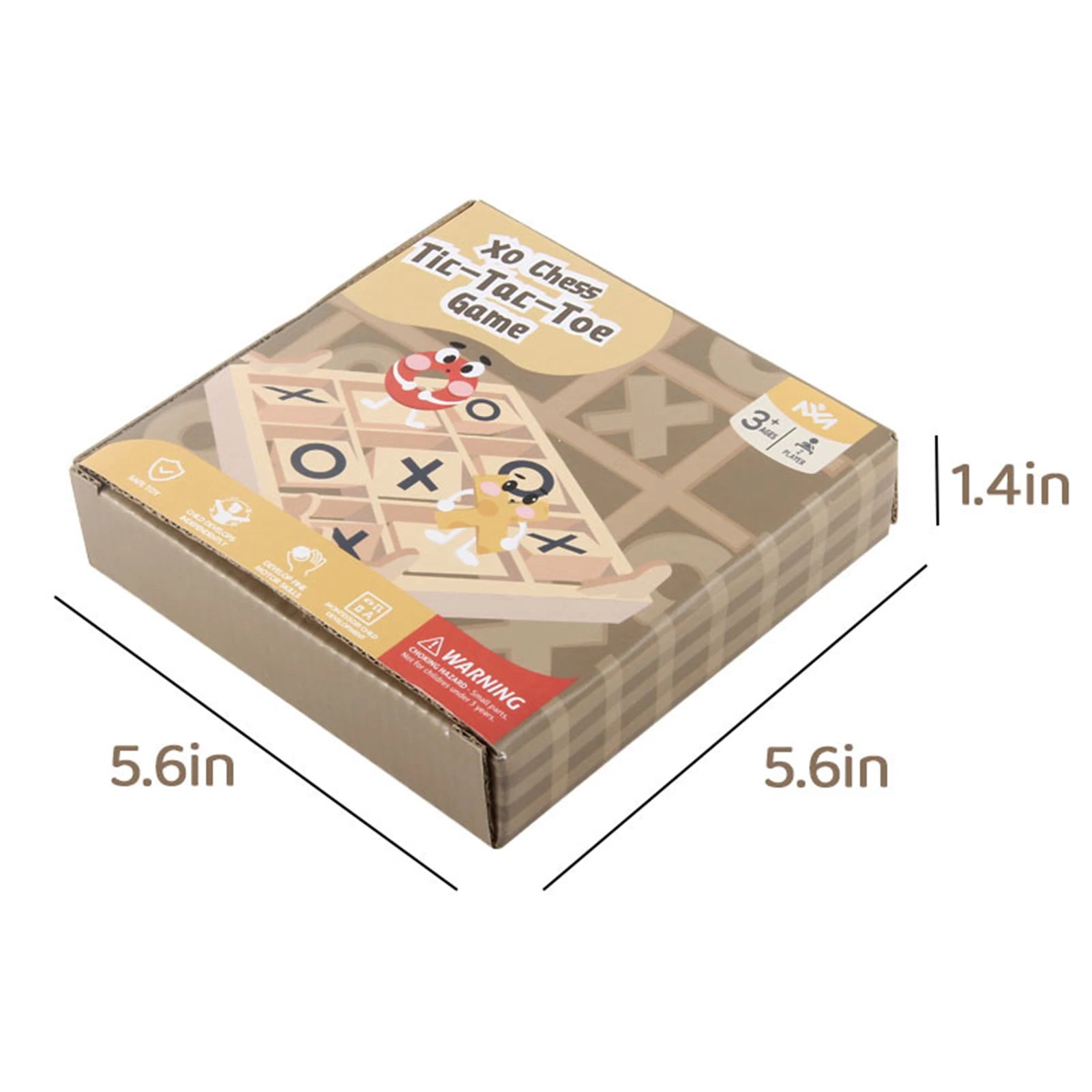 Wooden tic-tac-toe board game logical thinking training toy for family gathering - tic tac toe