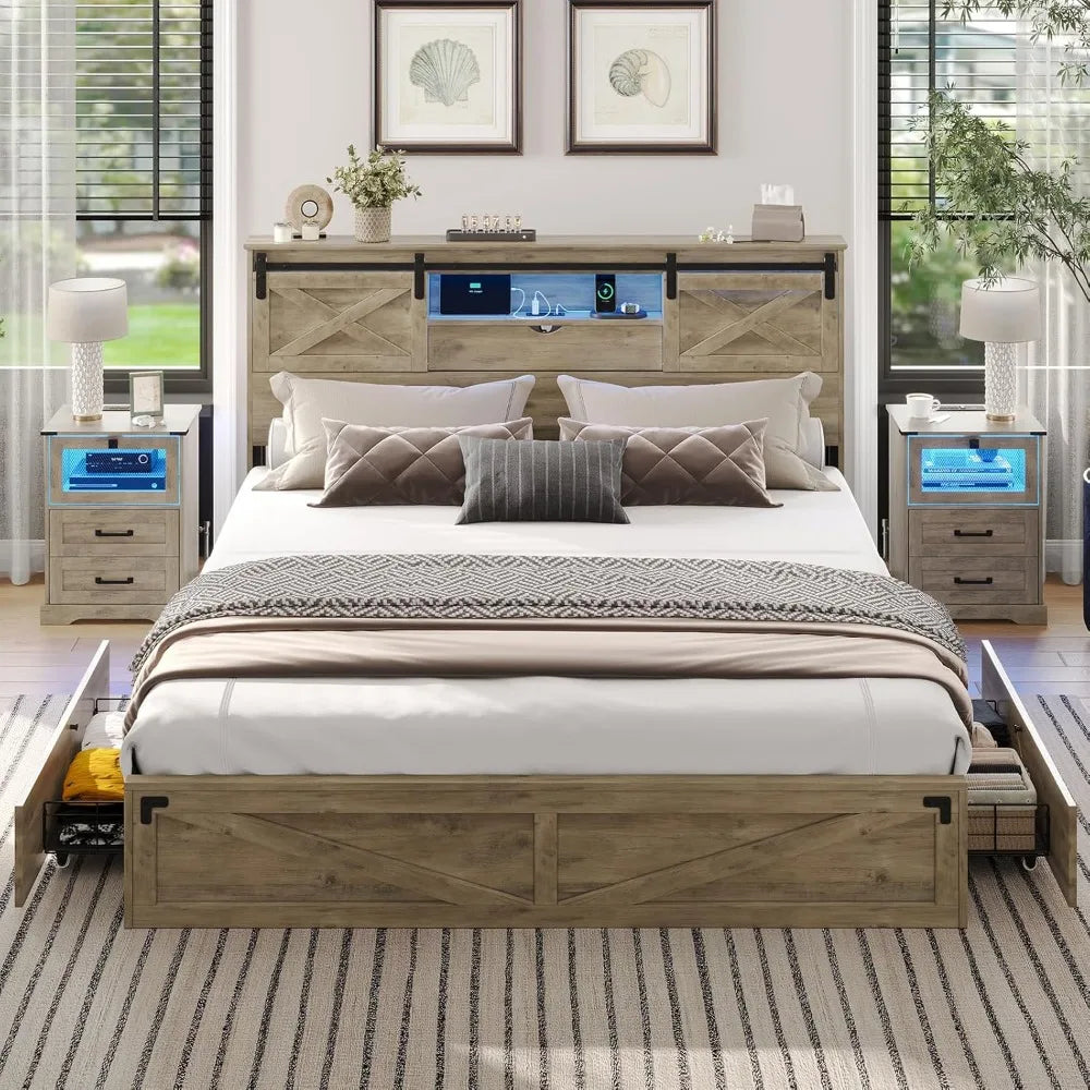 hasuit-farmhouse-bed-frame-california-king-size-with-storage-bookcase-headboard-wooden-cal-king-bed-with-led-lights-charging-s