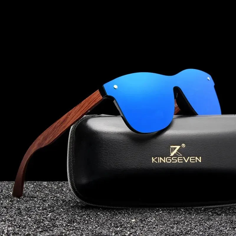 Kingseven natural wooden sunglasses polarized men women square luxury elegant handmade wood sunglasses driving