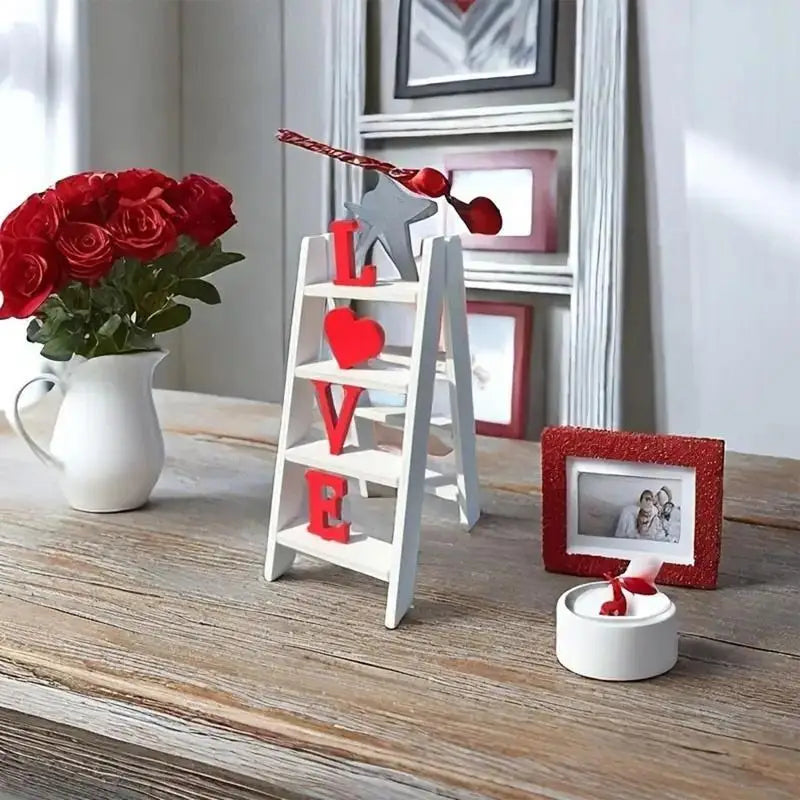 Love valentine ladder model tabletop wooden ornaments home decoration for wedding decorationss - decorative