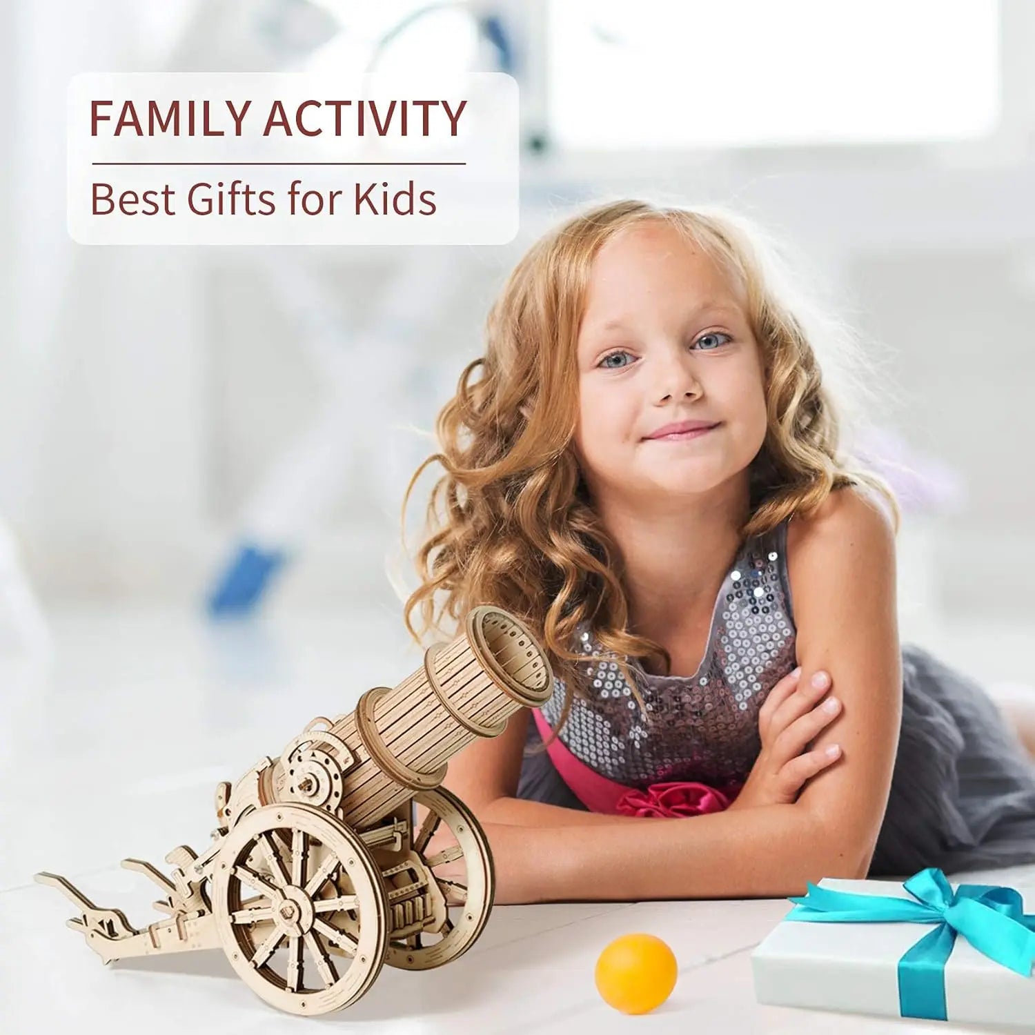 Robotime rokr 3d wooden puzzles cannon toy catapult model stem projects educational for kids adults