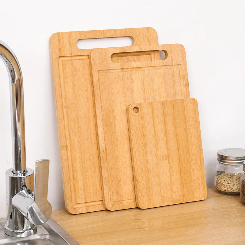 Wooden cutting board kitchen for meat totally bamboo food table thickened fruit vegetables chopping panel - 3-piece set