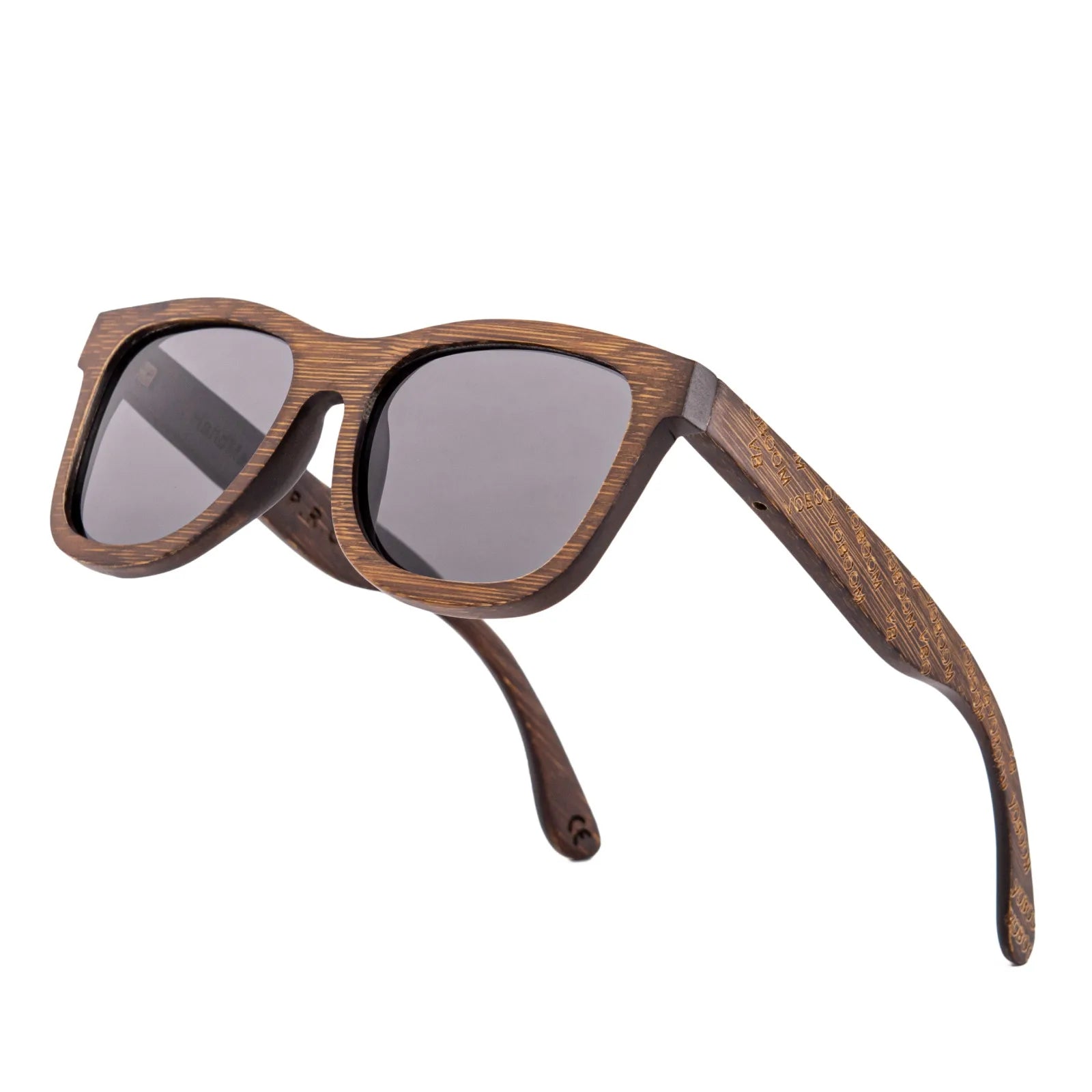 Voboom wooden sunglasses men black frame engraving letter handmade polarized lenses eyewear vv - style2