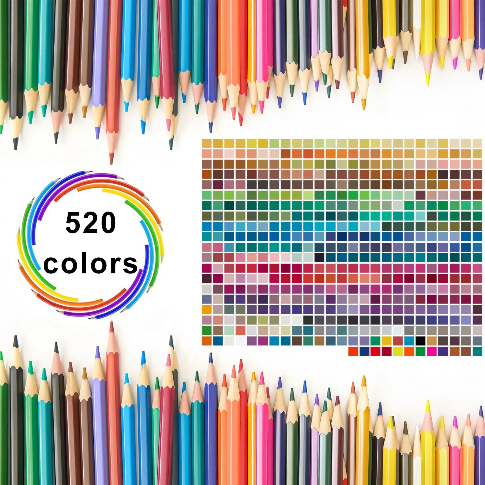 520 colored pencils professional grade rich pigment soft core coloring suitable for children adults artists - color