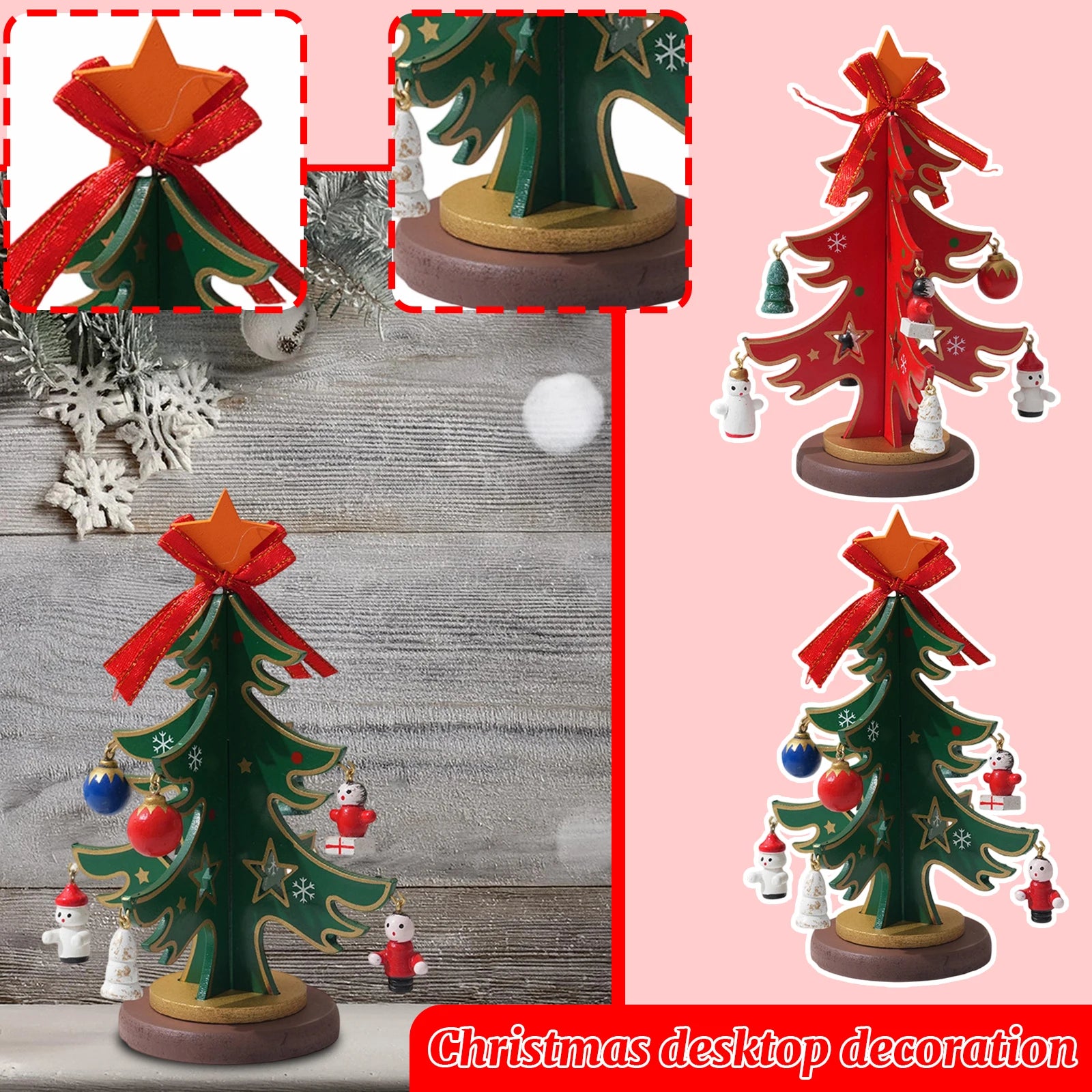 Christmas wooden tree children’s gift diy shopping mall decorations suministros navideños