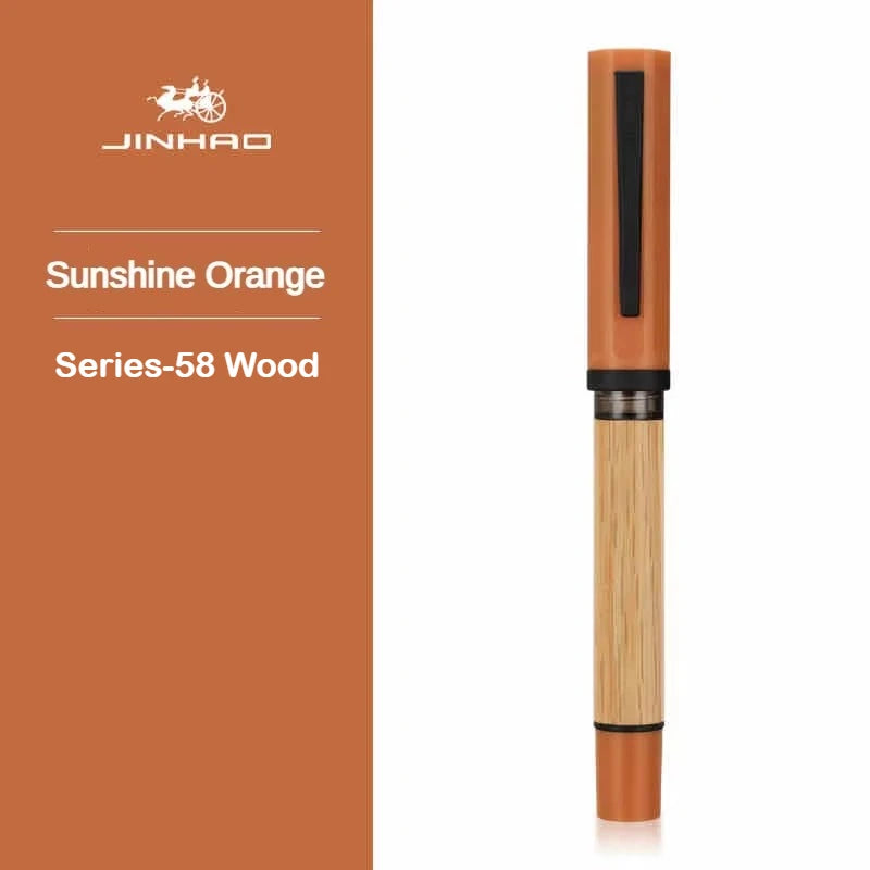 Jinhao 58 wood / scrimshaw fountain pen student f ef nib ink calligraphy stationery school office supplies - series