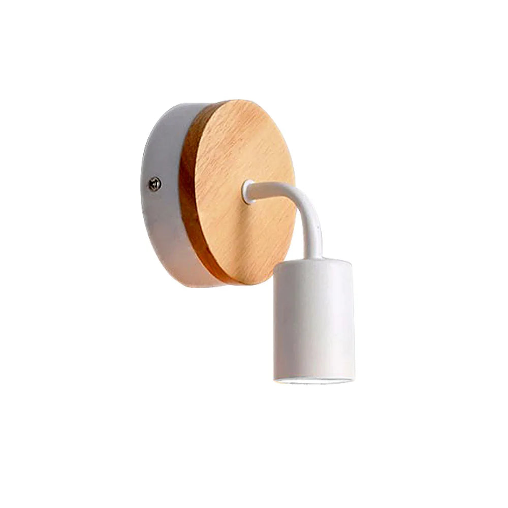 1.8m modern simple iron art wall light fixture e27 with eu plug wood bedside lamp for bedroom living room stair aisle