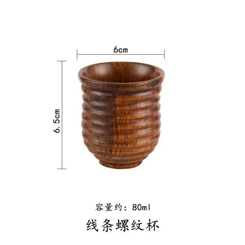 Wooden big belly cups handmade jujube wood handle beer tea coffee milk water cup kitchen bar drinkware for 1pc - line