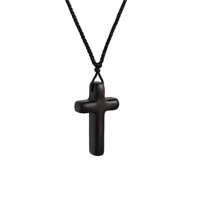 3cm hign-end ebony cross pendant necklace for lady gift blessing jewelry simple and fashionable sandalwood men