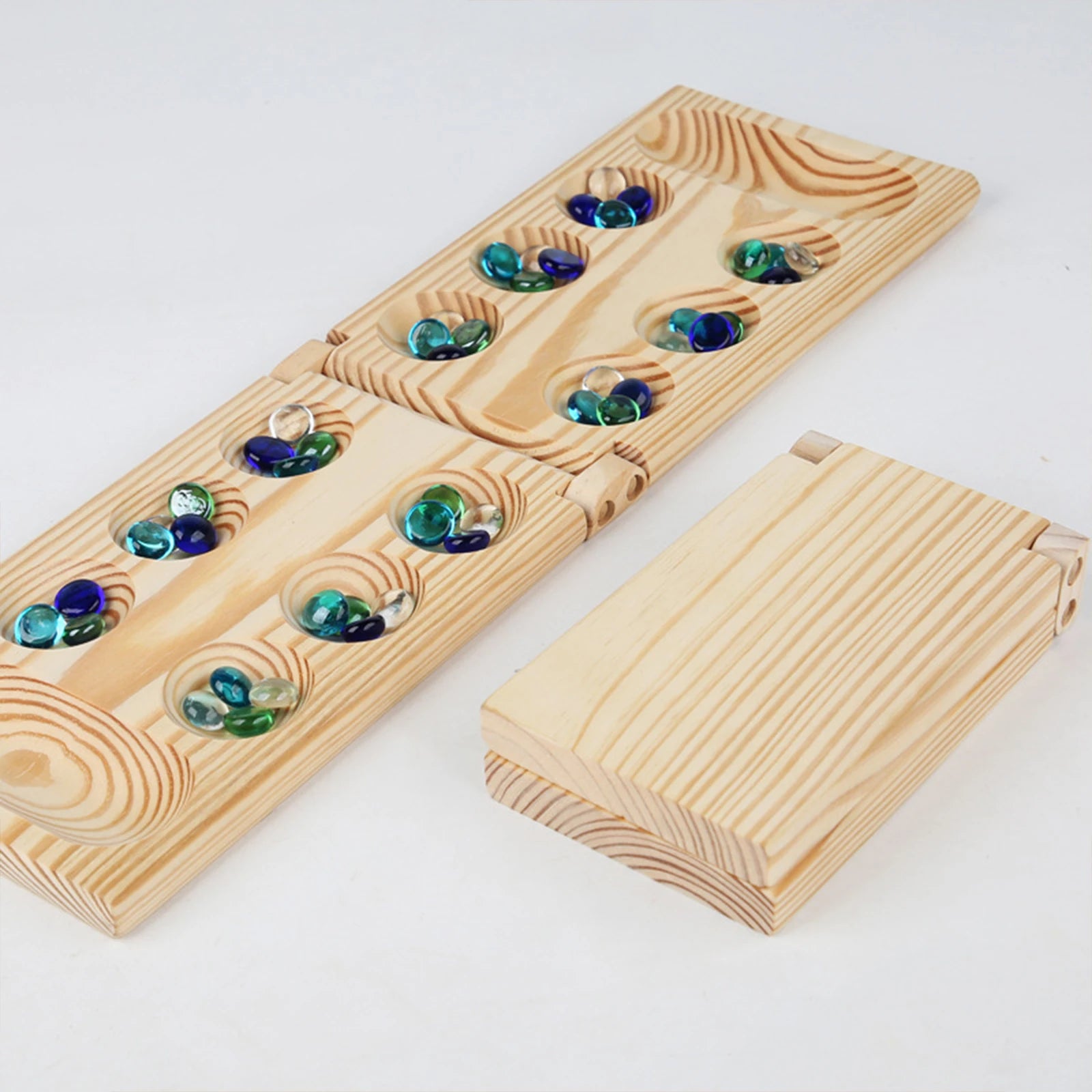Mancala board game multi color beads classic improve planning skills collapsible,party supplies family games ages 7 up