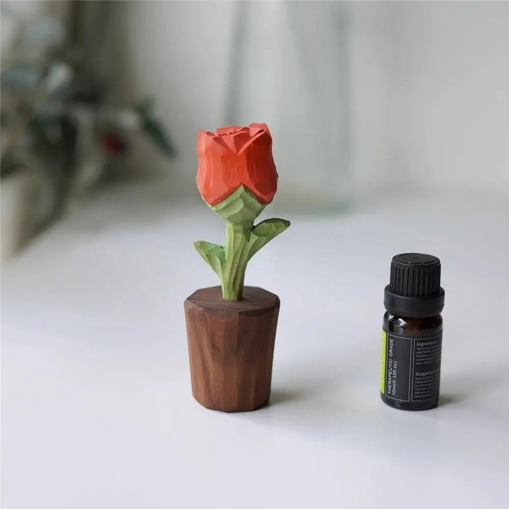 Rose wooden ornament car gift for classmates relatives elders couples creative light luxury home decor - decorative
