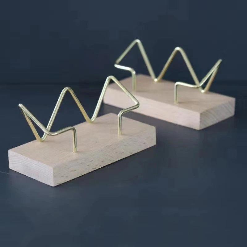 Business card holder organizer office desk display stand memo counter accessories tabletop shelf home wooden storage