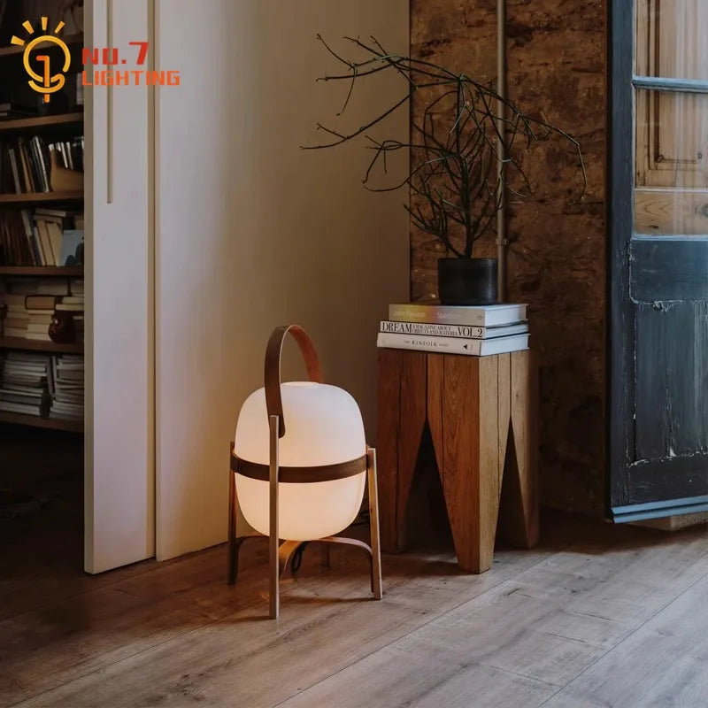 Japanese design solid wood glass desk light led e27 vintage table lamp home decor living room bedroom bedside kitchen