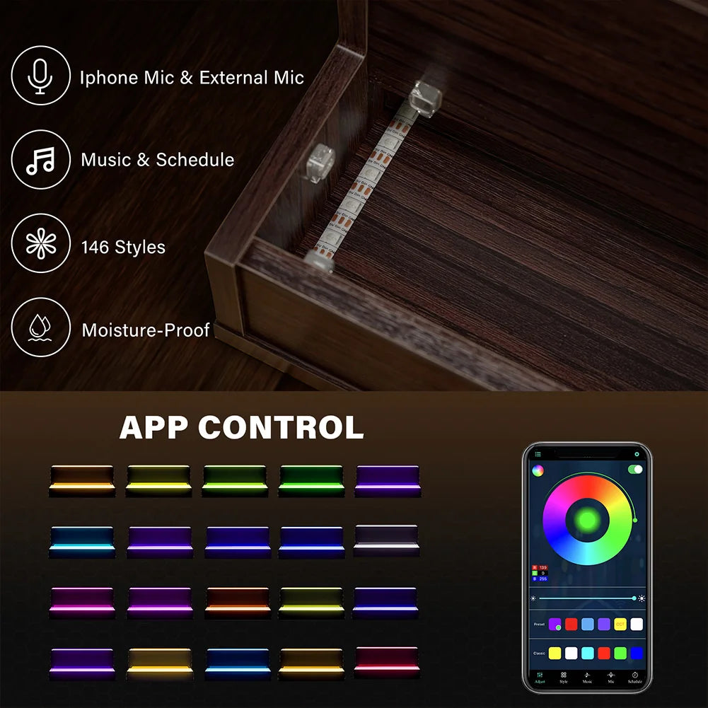 Led lighted liquor shelves wooden bottle display shelf with app remote control for home bar pub restaurants party